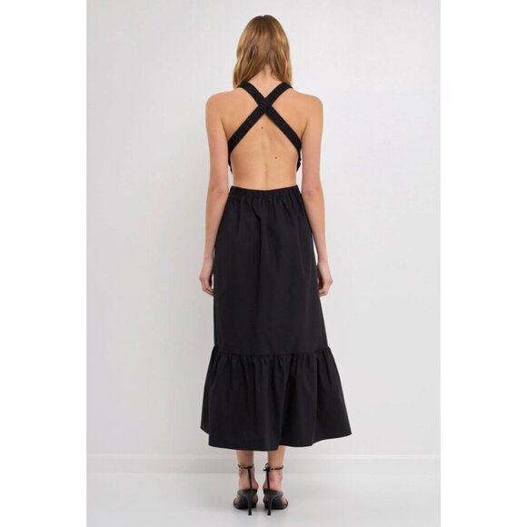 English Factory Cutout Open Back Midi Dress - Picture 2 of 11